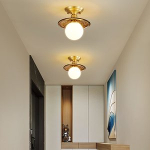 Lámpara de Techo Moderna de Estilo Chino, Totalmente de Cobre, para Pasillo, Balcón, Vestíbulo, Entrada, Escalera, Diseño Simple y Creativo - Product Image 3