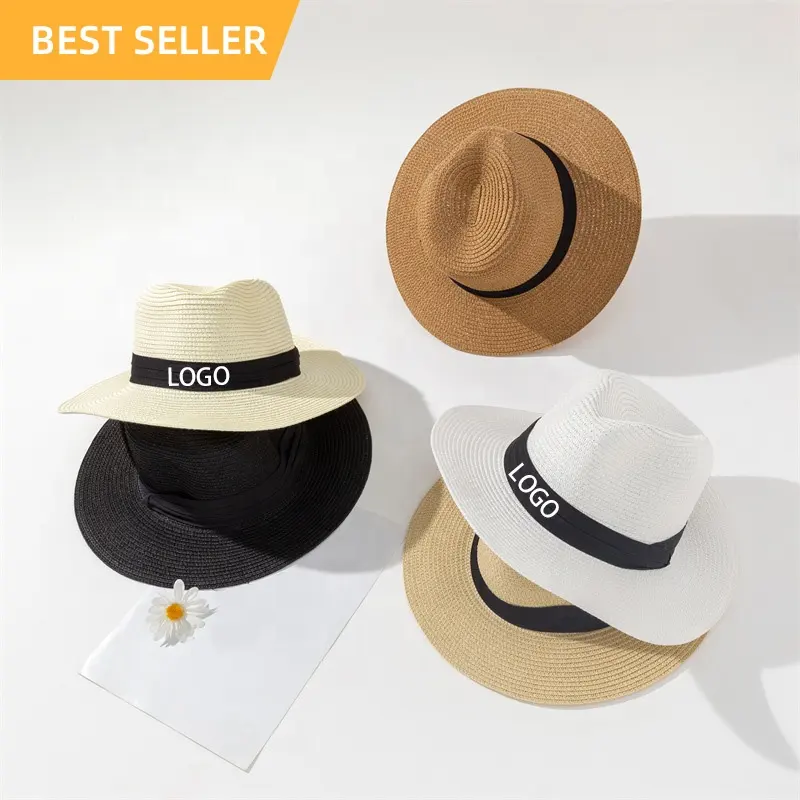 คุณภาพสูงยอดนิยมฤดูร้อนกระดาษหมวกฟางผู้หญิงผู้ชาย Unisex sombrero เฉดแดดหมวกฟางปานามา