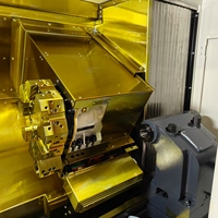 Tour CNC à lit incliné robuste de Taïwan avec guides linéaires, mandrin hydraulique, pêne de mandrin et tourelle servo TCK50A-500 pour le travail des métaux