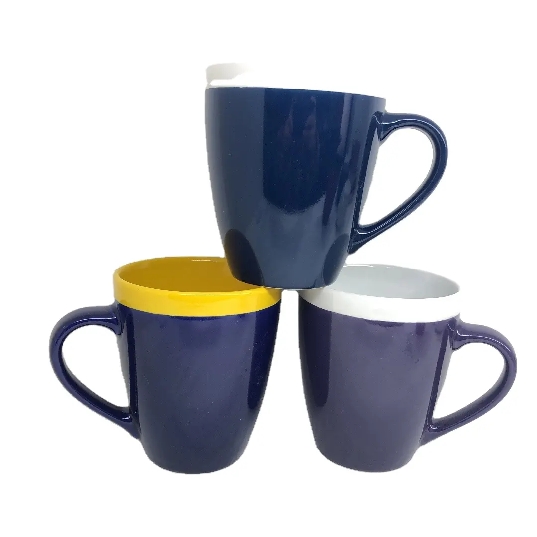 Colour glazed drum cup with inner glaze Pure Color Ceramic Mug Tableware Pure Glazed Coffee Cup Kitchenware Customized Color