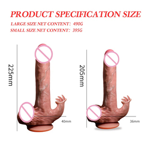Dildo Vibrador con Calefacción y Empuje, Triple Capa <span class=keywords><strong>de</strong></span> Silicona Líquida, Lengua Estimulante, Silencioso, Control Remoto, Dildo Grande Realista para Mujeres - Product Image 1