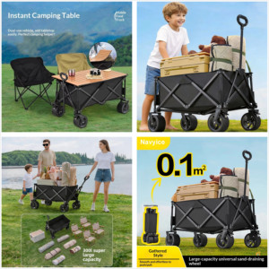 Direct Factory 200kg Capacity Gathering Style <b>Camping</b> Wagon 180L Large Volume All-Terrain Utility Cart 40HQ FCL Fulfillment - Product Image 2