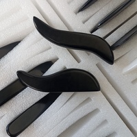 Planche de Guasha en pierre Bian naturelle noire, outils de raclage pour thérapie de pression du visage, du cou, du dos et du corps