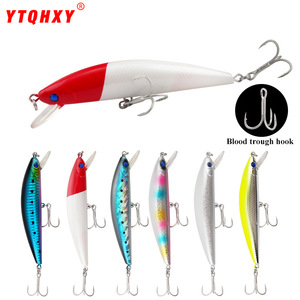 Leurre de pêche en mer artificiel Luya, grand modèle 41,2g, type Minnow avec bloc de plomb et renfort à trois hameçons pour la pêche à la carpe et au cabillaud - Product Image 2