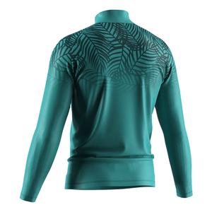 Sweat-shirt à capuche personnalisable OEM pour hommes, en polyester et coton, pull Jiujitsu à fermeture éclair 1/4, vert uni - Product Image 4