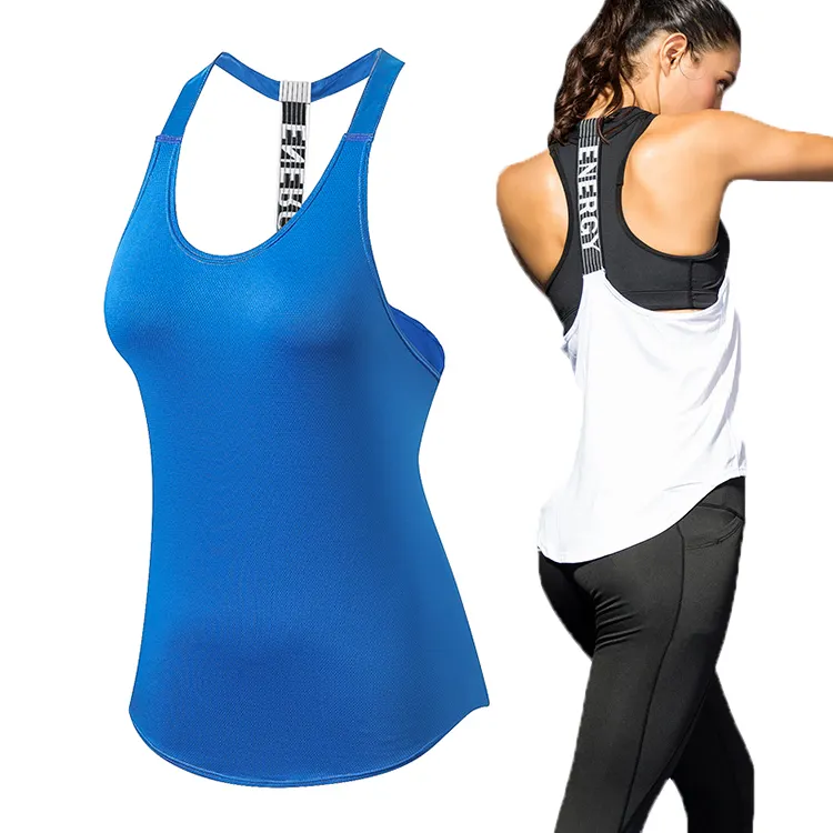 Atlético Yoga Tops corriendo gimnasio ejercicio camisas entrenamiento tanque Tops para mujeres