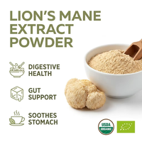 Extrait de Champignon Crinière de Lion Bio, Polysaccharides 30% (Hericium Erinaceus), Complément pour la Concentration et la Mémoire