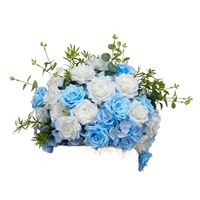 Trois pièces bleu blanc artificiel décoration de mariage Arrangement de fleurs sol suspendu ornement accessoire décor de mariage