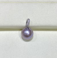 Collier de perles violettes Aurora 13,5 mm avec chaîne fine, accessoire de mariage noble, bijou de déclaration raffiné pour douche nuptiale