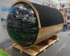 Sauna extérieur moderne en bois de pruche massif BAIYAO BY-5002S avec panneau de commande informatique, vapeur humide pour 2 à 4 personnes - Product Image 3