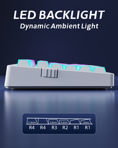 Clavier mécanique pliable Zornher ZH980 blanc avec switches <span class=keywords><strong>Gateron</strong></span>, rétroéclairage RGB pour le gaming e-sport et l'utilisation au bureau - Product Image 3