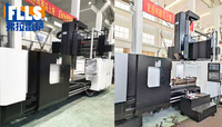 Centre d'usinage CNC à double colonne robuste avec grande table de travail pour tôles d'acier et fabrication métallique BT50
