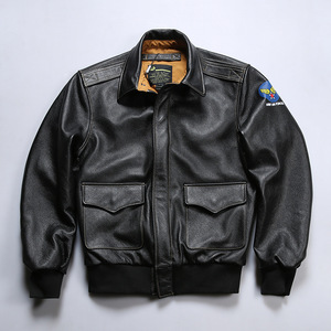 <span class=keywords><strong>Giacca</strong></span> da Uomo Bomber A2 Flight <span class=keywords><strong>Oversize</strong></span> <span class=keywords><strong>in</strong></span> Vera <span class=keywords><strong>Pelle</strong></span> Bovina con Colletto Reversibile - Product Image 1
