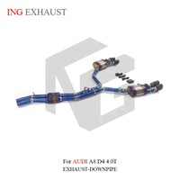 ING Full Titanium Valved Catback pour Audi A8 D4 4.0T CTGA/CTGF 2010-2018 |   Télécommande Quad Burnt Blue Tips en gros