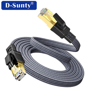 Câble réseau D-Sunty Cat8 blindé en PVC pour intérieur, tressé argenté, haute vitesse 40G, RJ45 LAN - Product Image 4