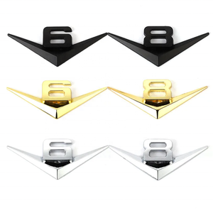 <span class=keywords><strong>Insigne</strong></span> d'emblème universel de coffre de moteur V6 V8 en métal 3D pour Mercedes <span class=keywords><strong>Renault</strong></span> Audi Ford JEEP Toyota Hyundai Cadillac Chevrolet - Product Image 1