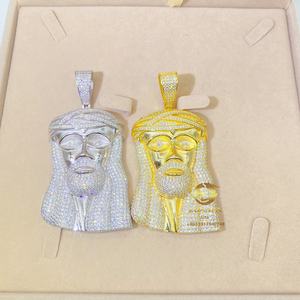 Prêt à être expédié, offre spéciale, buste bas hip hop xl pièce de jésus en argent grande pièce de jésus pendentif - Product Image 4