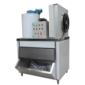 1T factory sale commercial freezing flake plate ice making machine