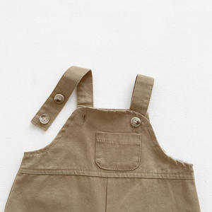 INS ropa infantil para bebés Primavera Verano niños y niñas bebé niños pequeños color sólido casual niños babero Pantalones - Product Image 5