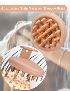 Custom Logo Hair Scalp Massager Silicone <b>Shampoo</b> Massage Hair Scalp Comb <b>Brush</b> <b>Shampoo</b> Scalp Massage Round Detangling Hair <b>Brush</b> - Product Image 2
