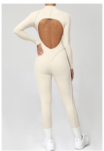 Nuova Tuta Sportiva Intera da Yoga <span class=keywords><strong>con</strong></span> Schiena Scoperta, Aderente, a Maniche Lunghe, per Donna - Set da Allenamento - Product Image 6