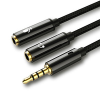 Adaptateur Audio 2-en-1 pour Casque, Répartiteur Jack PVC pour PC/Ordinateur Portable, Convertisseur Micro/Casque Standard CTIA, Compatible Piano/Haut-parleur