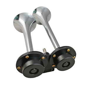 Klaxon à Air argenté 12V 150db, double trompette, ensemble de compresseur <span class=keywords><strong>Super</strong></span> fort, voiture, camion, Train, bateau - Product Image 2