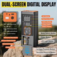 Compresseur d'air portable sans fil avec batterie externe, affichage numérique, lumières LED, gonfleur de pneus, démarreur de secours, batterie 6000 mAh, pression des pneus