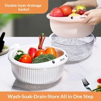 Ensemble de paniers égouttoirs empilables en PET à double couche, design élégant et luxueux, pour cuisine, usage domestique et rangement de table basse