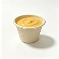 Boîtes personnalisables jetables en bagasse recyclée non blanchie pour sauces, repas rapides, gobelets recyclables et sûrs de qualité alimentaire