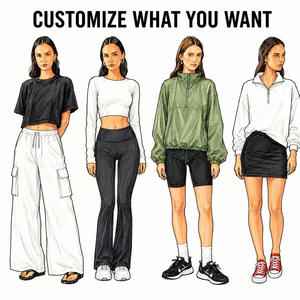 <span class=keywords><strong>Pantaloni</strong></span> Sportivi da <span class=keywords><strong>Donna</strong></span> Personalizzati OEM a Gamba Larga in 100% Cotone, Vita Media-Alta, Ideali per Sport Quotidiani e Abbigliamento Casual - Product Image 4