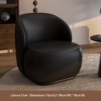 Luxuriöser PU-Leder Empfangs-Einzelsessel für Wohnmöbel Umweltfreundlich Wasserdicht Schwarzes Retro-Design Schönheitssalon