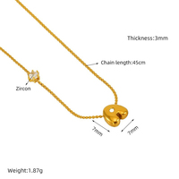 Lincy nouveau à la mode 18K plaqué or initiale 26 lettre bulle pendentif colliers étanche en acier inoxydable CZ S chaîne breloque bijoux