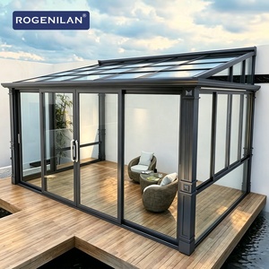 Rogenilan Vérandas Modernes Préfabriquées en Aluminium pour Jardin, Serres d'Hiver, Maisons en Verre, Solariums Vitrés à Bas Coût, Tuinhuis - Product Image 1