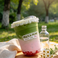 Gobelets transparents en PET personnalisables à faible MOQ, 16 oz, avec couvercles et pailles, pour matcha, café, boissons, vente en gros, jetables, en vrac