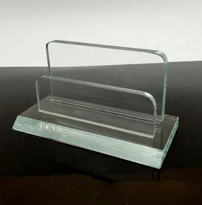 personalized Glass BUSINESS CARD HOLDER for desk office MH-B0381