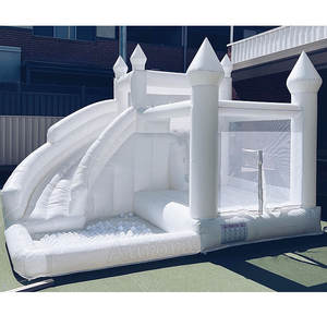 Château gonflable de videur de mariage de maison de rebond blanche de double voie d'<span class=keywords><strong>adulte</strong></span> de Offre Spéciale avec la fosse de boule de glissière pour le château sautant de <span class=keywords><strong>location</strong></span> - Product Image 6