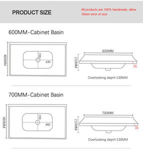 Vente directe usine – Meuble-lavabo rectangulaire moderne en céramique blanc pour villas et appartements - Product Image 6
