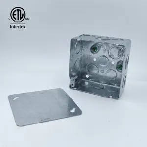 52171-K Caja de conductos de acero soldado cuadrado de 4 pulgadas Caja de salida eléctrica resistente a la intemperie personalizable con conexión a tierra elevada IP55