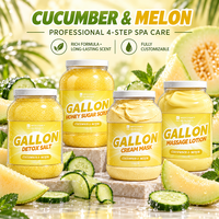 Kit de Pédicure 4-en-1 au Concombre et Melon en Gros : Sel Détoxifiant, Gommage au Sucre, Masque, Lotion de Massage et Ensemble Spa pour les Pieds – Fournitures pour Ongles