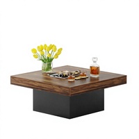 Table basse carrée en bois moderne pour salon, hôtel, appartement