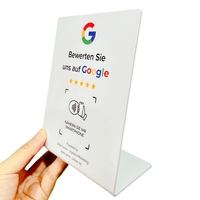 Carte de support de robinet NFC Google Review vierge imprimable personnalisé affichage de support de Table de menu NFC pour les entreprises