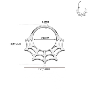ASTM F136 티타늄 격막 리모콘 링 스파이더 웹 디자인 고딕 코 링 귀 연골 피어싱 보석 실버 골드 여성용 - Product Image 3