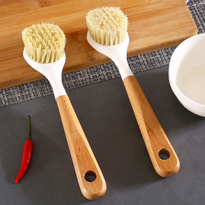 Sisal Wood Handle Pot Scrubber Multi Functional Long Handled Kitchen <b>Cleaning</b> <b>Brush</b> <b>For</b> Pots And Dishes - Product Image 1