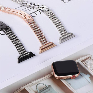 Lionorm Prêt à expédier <span class=keywords><strong>Bracelet</strong></span> universel Bling pour <span class=keywords><strong>Apple</strong></span> <span class=keywords><strong>Watch</strong></span> 40mm 42mm 45mm 49mm <span class=keywords><strong>Bracelet</strong></span> de luxe scintillant pour femmes <span class=keywords><strong>Bracelet</strong></span> en métal - Product Image 2