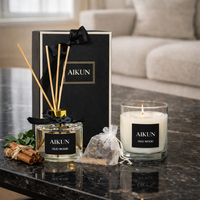 Diffuseur de parfum d'ambiance AIKUN Deluxe en coffret cadeau, marque privée, pour une atmosphère naturellement fraîche et une décoration intérieure.