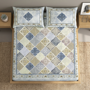 Juego de Sábanas de Satén Estampado de Primera Calidad, Tamaño Queen, 300 Hilos, 2 Fundas de Almohada Tejidas, Orgánicas, Refrescantes, Estilo Clásico, Juego de Edredón de Calidad - Product Image 2
