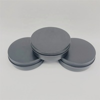 Pot en aluminium rond noir mat de 4 oz (120 ml, 120 g) pour crème cosmétique, crème pour le visage, pommade, huile, emballage, boîte, récipient, boîte en étain