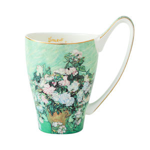 <span class=keywords><strong>Van</strong></span> <span class=keywords><strong>Gogh</strong></span> Monet pintura al óleo regalos de negocios gran capacidad apto para microondas tapa de paja diseño minimalista taza - Product Image 5