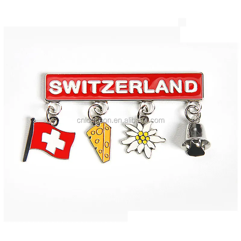 HEISSE Schweiz Flagge Edelweiss Charms Souvenir Custom Design Kühlschrank Magnet Personal isierte Schweizer Kühlschrank magnete